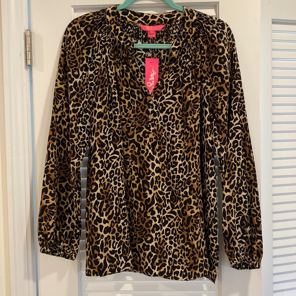 Lilly Pulitzer Leopard Elsa Top Size Medium NWT